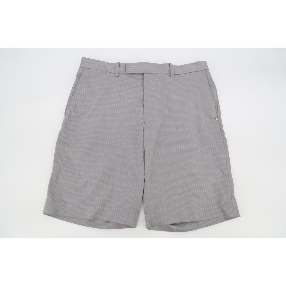 RLX Ralph Lauren Mens 34 Performance Classic Fit Gray Pinstriped Golf‎ Shorts